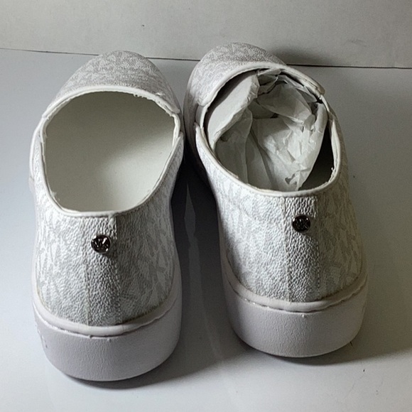 MICHAEL Michael Kors Keaton Slip-On (White Mini MK Logo Coated Canvas/Nappa) - Picture 12 of 16